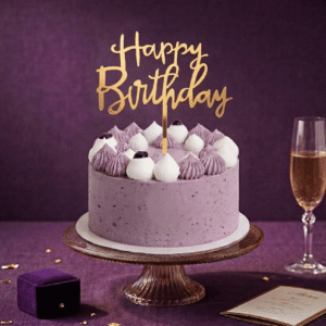 Acrylic Topper - Happy Birthday - Golden